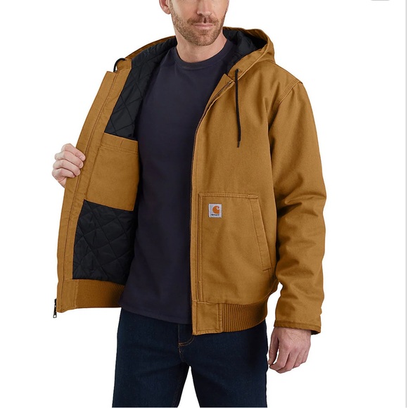 Carhartt MEN'S INSULATED ACTIVE JAC - LOOSE FIT - WASHED DUCK SIZE L NWOT - Picture 4 of 10